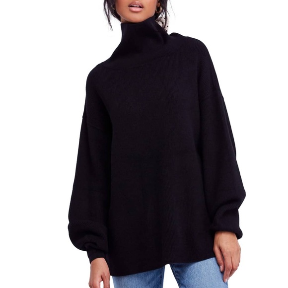 Free People Softly Structured Knit Tunic Black - Picture 2 of 7